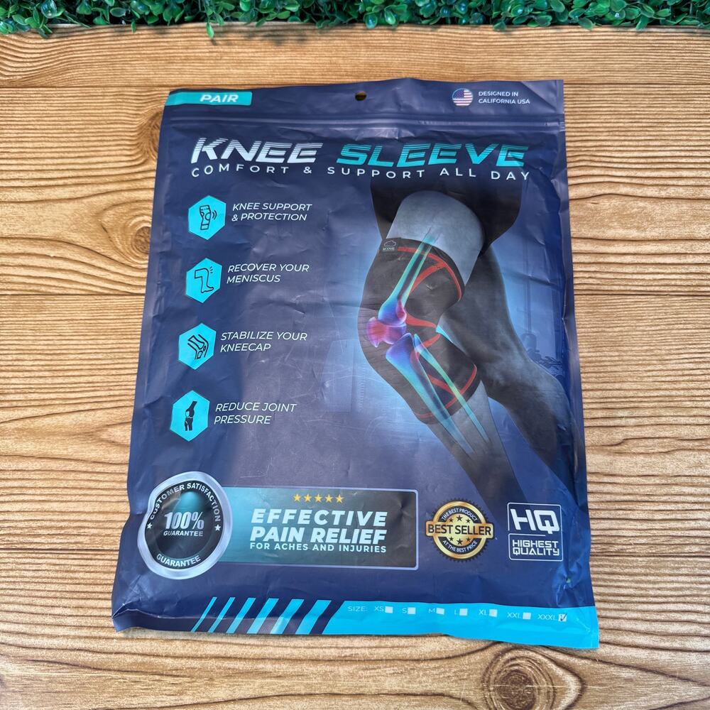 Modvel 2 Pack Compression Knee Brace, Knee Support Sleeve Size XXXL Black